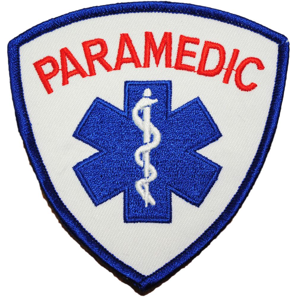 Paramedic Logo Patch Red &#x26; White 3 5/8&#x22;
