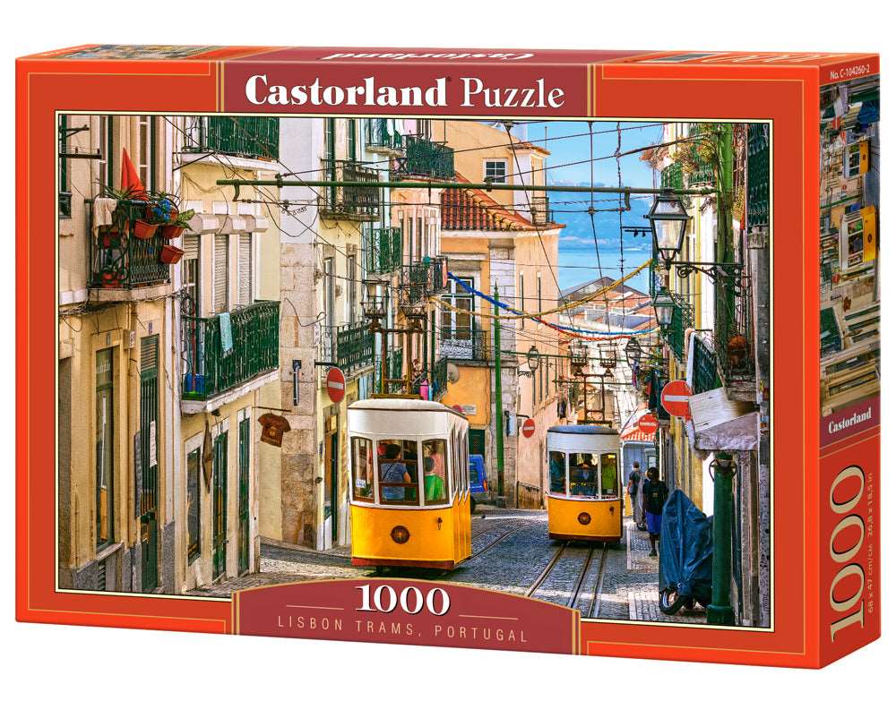 1000 Piece Jigsaw Puzzle, Lisbon Trams, Portugal, European puzzle, Sister city of San Francisco, Adult Puzzle, Castorland C-104260-2
