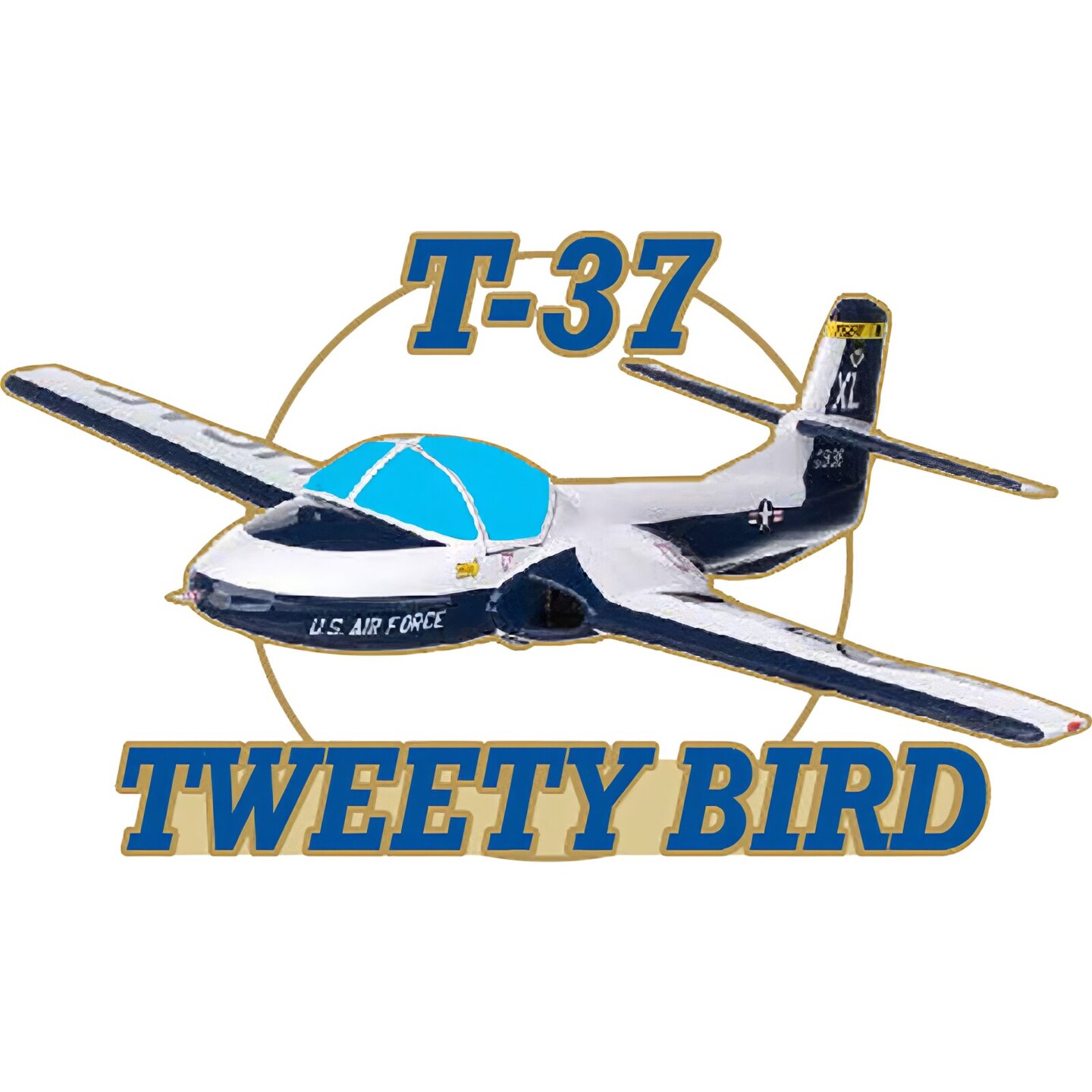 T-37 Tweety Airplane Pin 1 1/2&#x22;