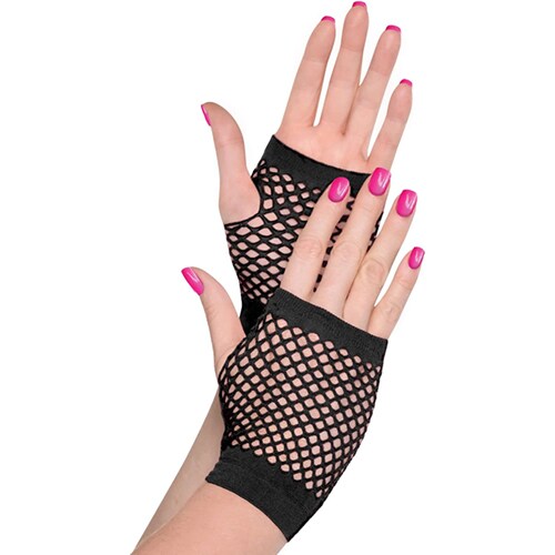 Short Black Fishnet Gloves