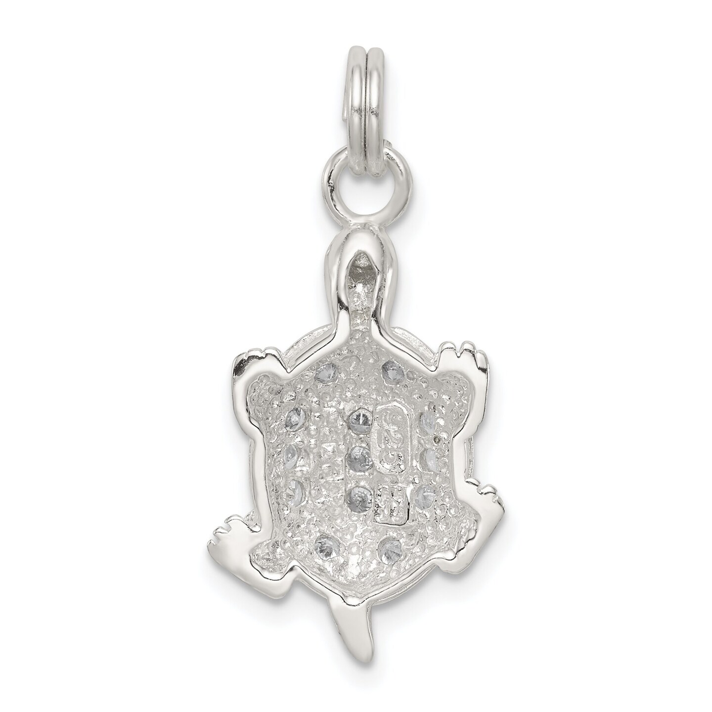 Sterling Silver Turtle Charm Pendant Reptile Jewelry 23mm x 14mm