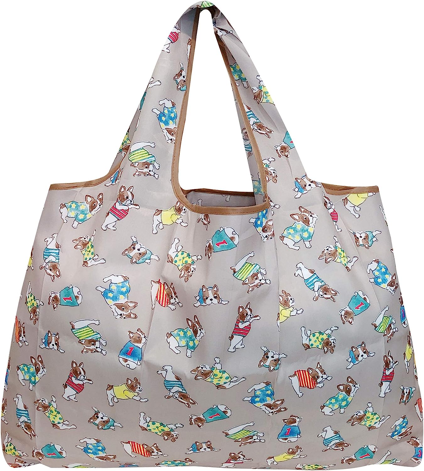 Wrapables Large Foldable Tote Nylon Reusable Grocery Bag, 3 Pack