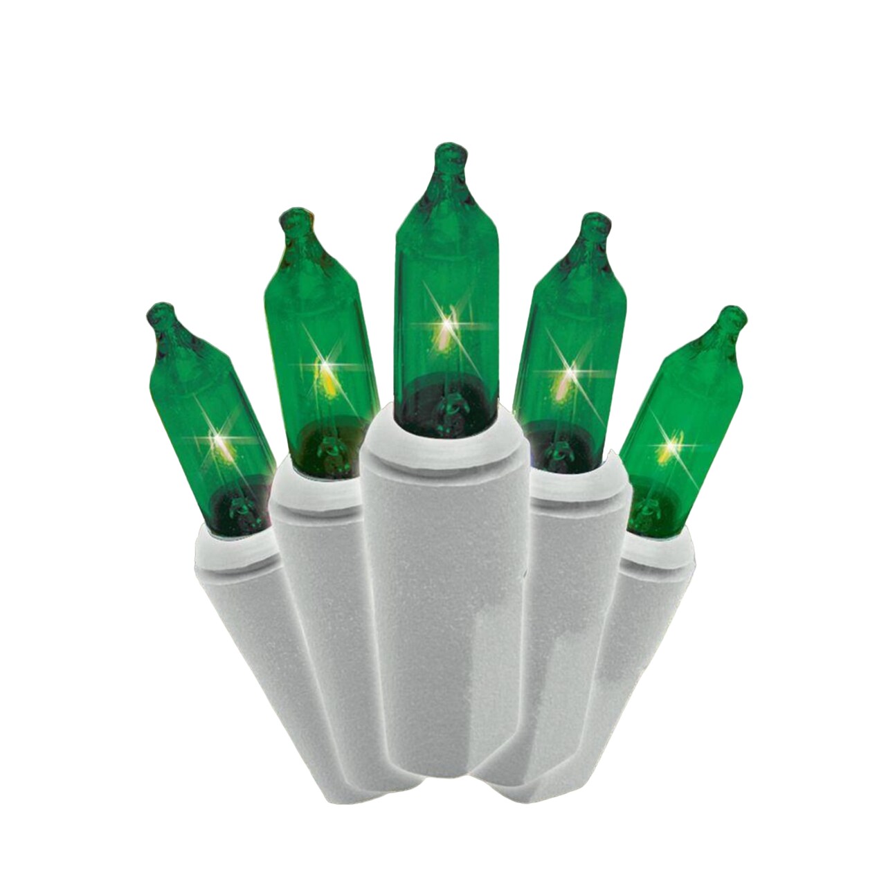 CC Christmas Decor Mini Christmas String Lights - Green - 21ft White Wire - 100ct - Set of 2