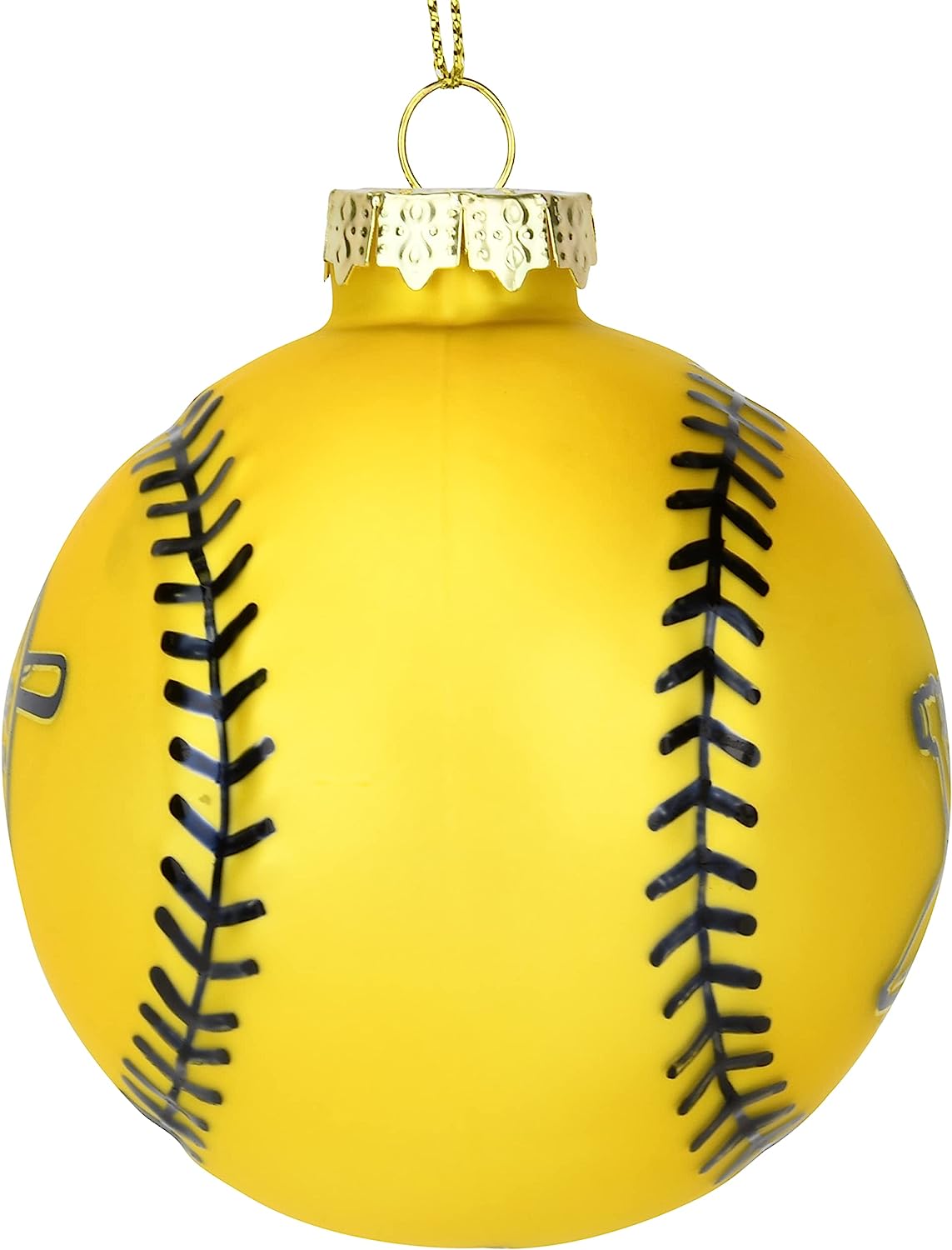 Tree Buddees x Savannah Bananas Yellow Banana Ball Baseball Shaped Glass Christmas Ornament (Banana Ball)