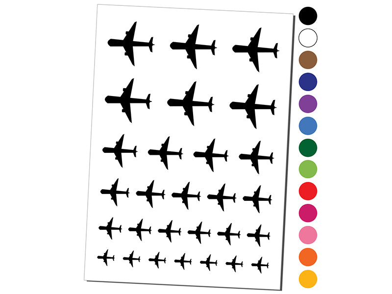 Airplane Solid Vacation Temporary Tattoo Water Resistant Fake Body Art