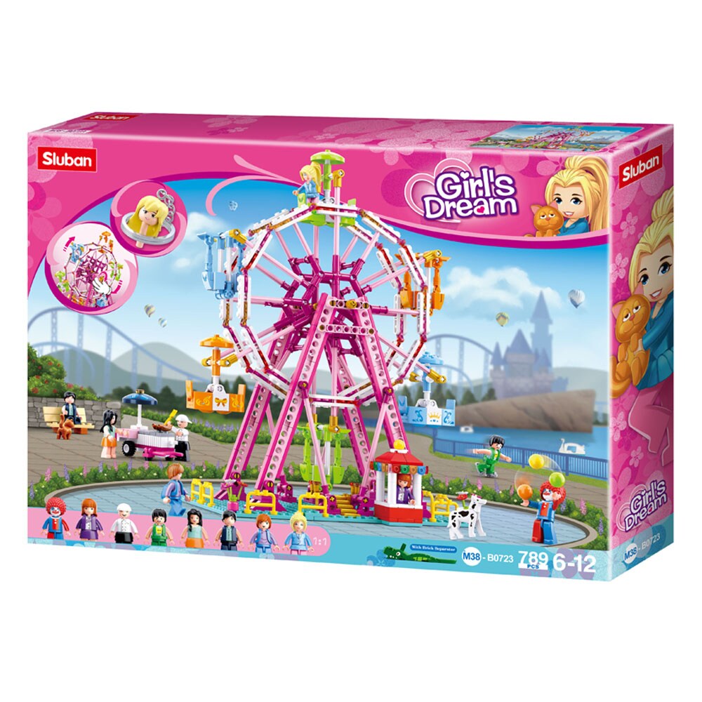 SlubanKids Sluban Kids Girls Dream Ferris Wheel 789 Pc Building Blocks for Kids Colorful 3D Stackable Toys