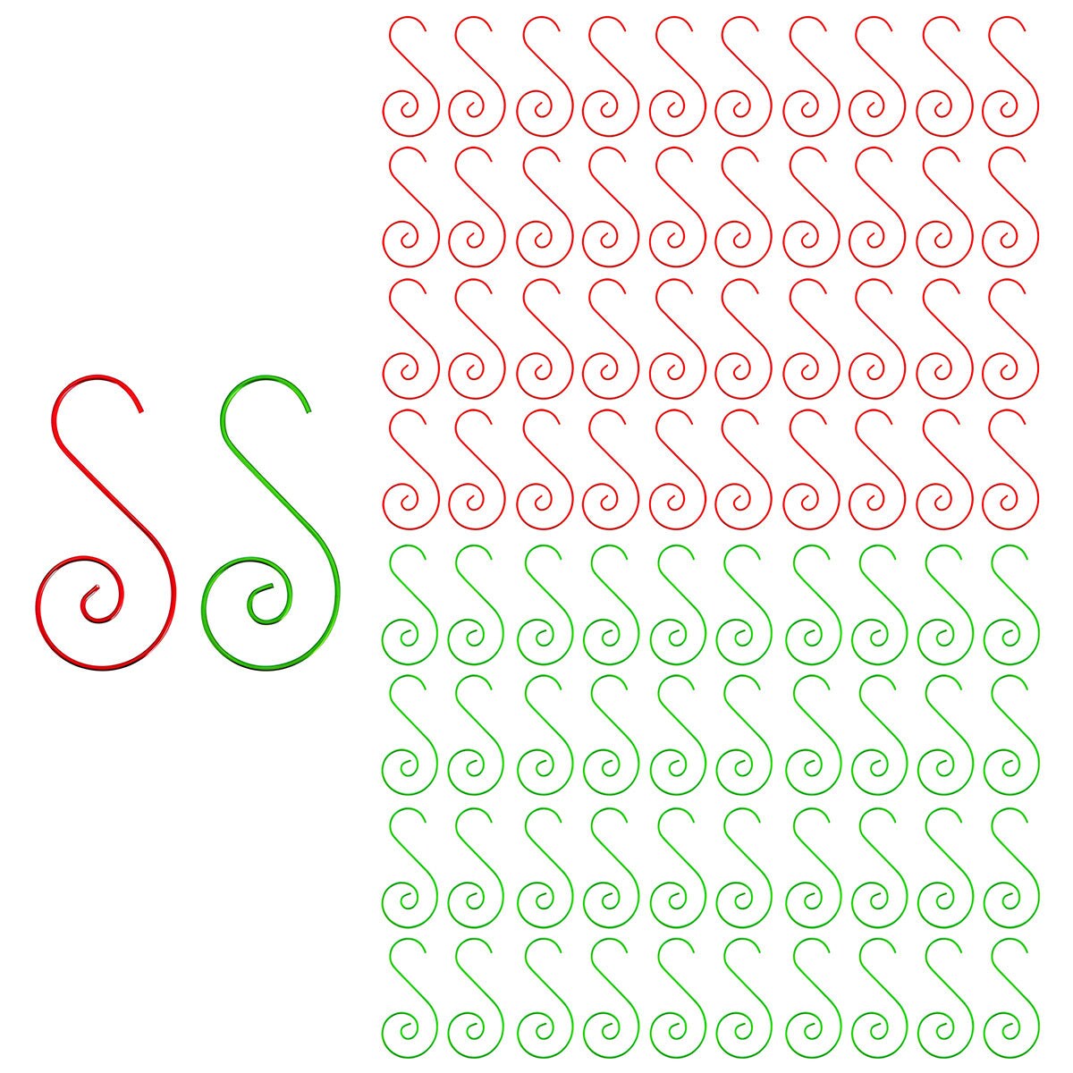 Wrapables Christmas Tree Ornament Hooks, S-Shaped Swirl Hooks