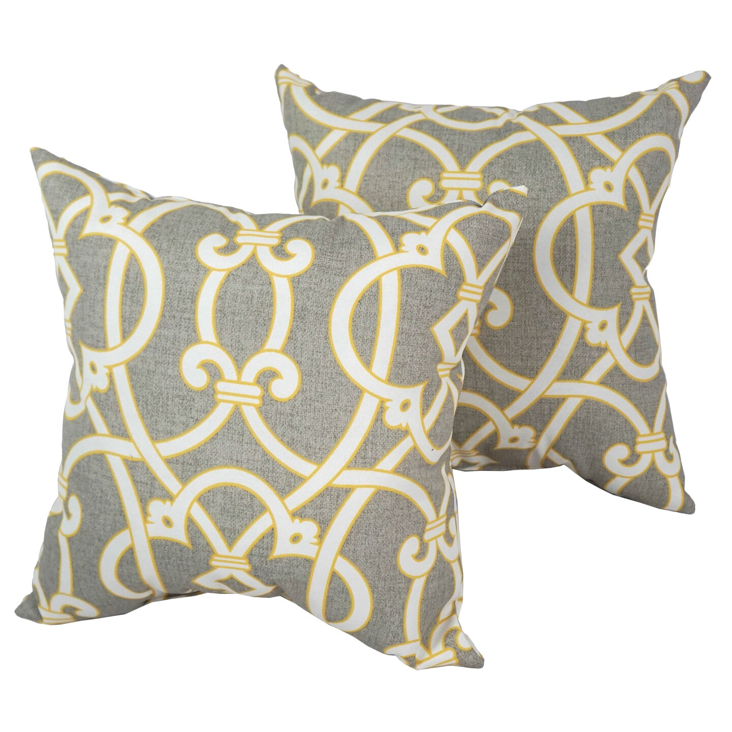 Blazing Needles Outdoor Spun Polyester Throw Pillows (Set of 2) - Salamanca Trellis