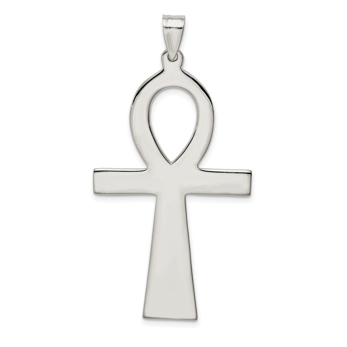 Sterling Silver Ankh Pendant Charm Religious Jewelry 50mm x 26mm