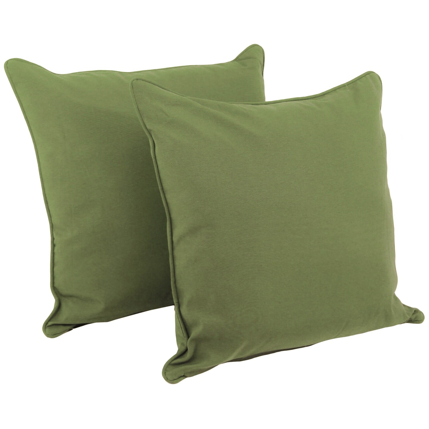 25-inch Double-corded Solid Twill Square Floor Pillows with Inserts (Set of 2) - Sage