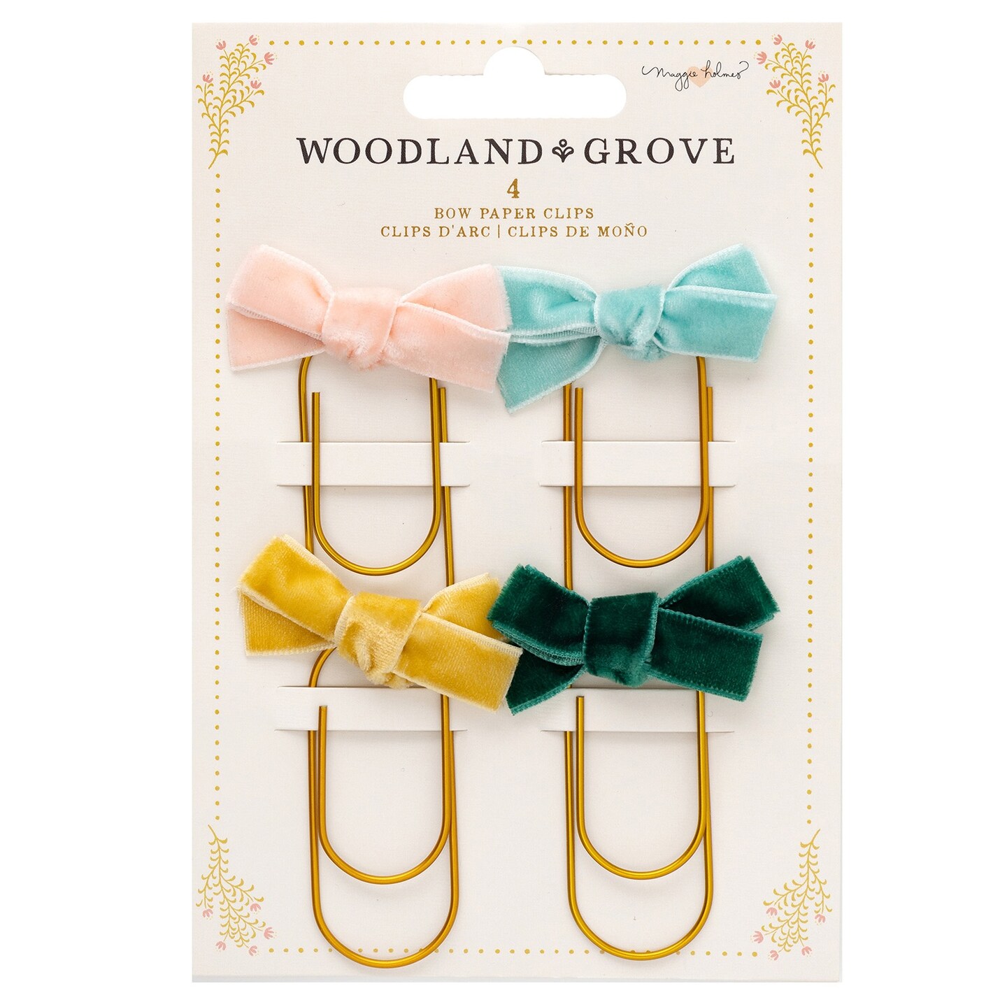 Maggie Holmes Woodland Grove Bow Clips-4/Pkg