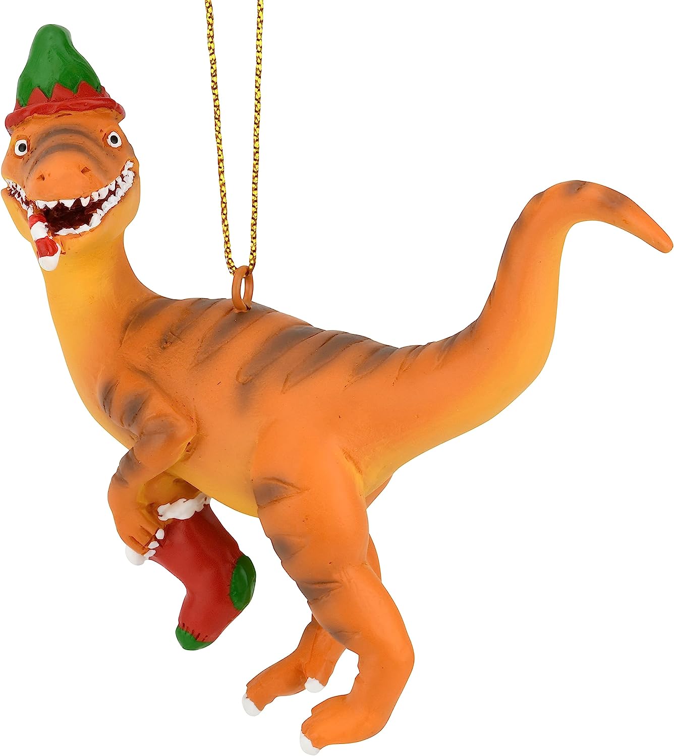 Tree Buddees Raptor Dinosaur Christmas Ornament Velociraptor with a Stocking