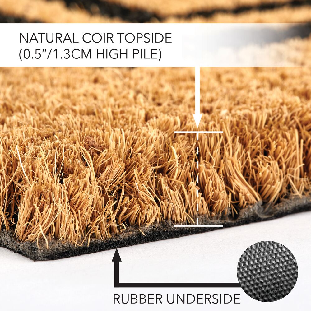 mDesign Welcome Entryway Doormat with Natural Fibers