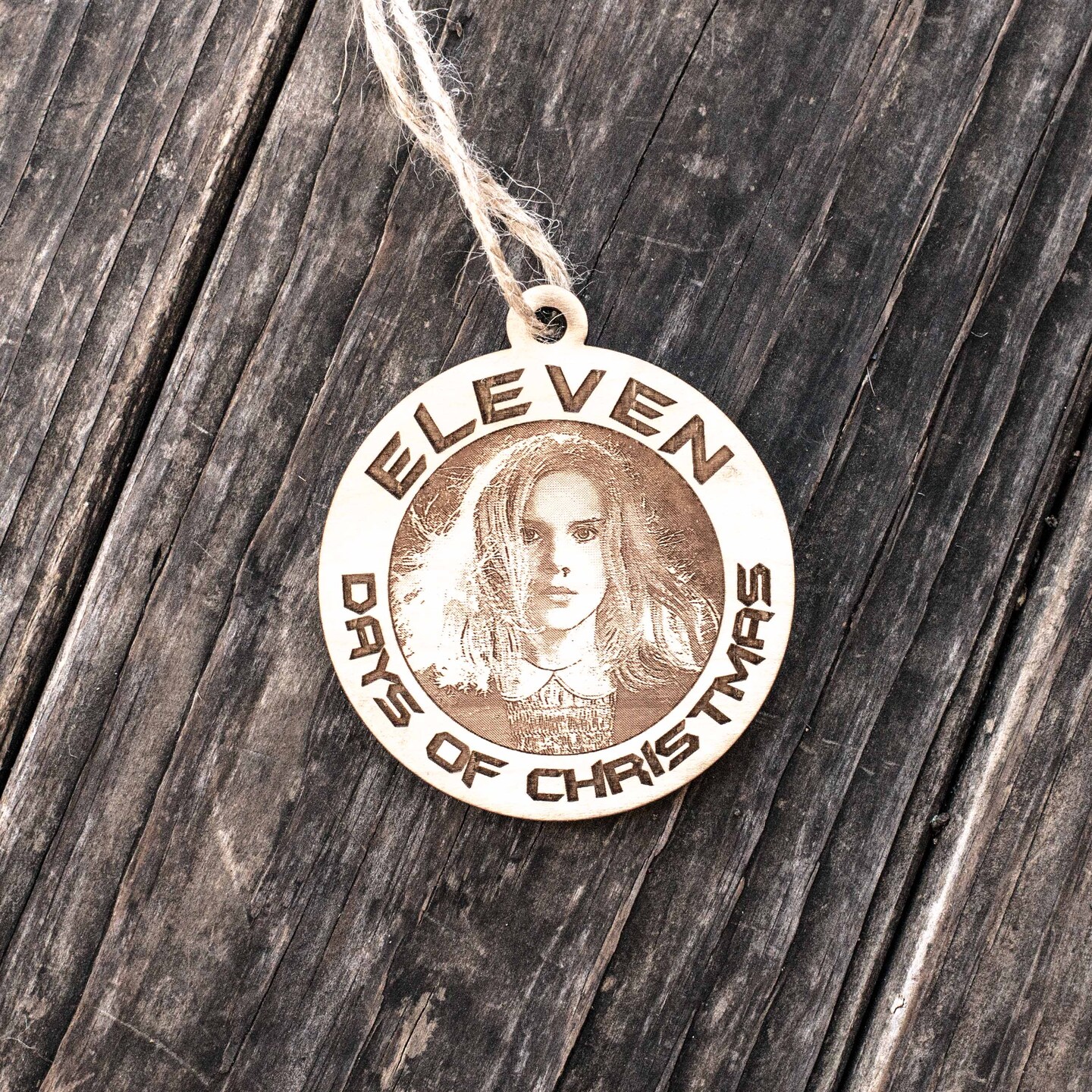 Ornament - Eleven Days of Christmas - Raw Wood 3x3in