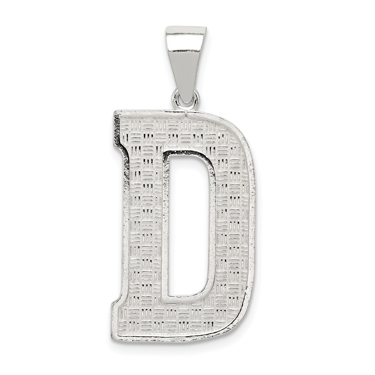 Sterling Silver Initial Letter D Charm Pendant Jewelry! 35mm x 16mm