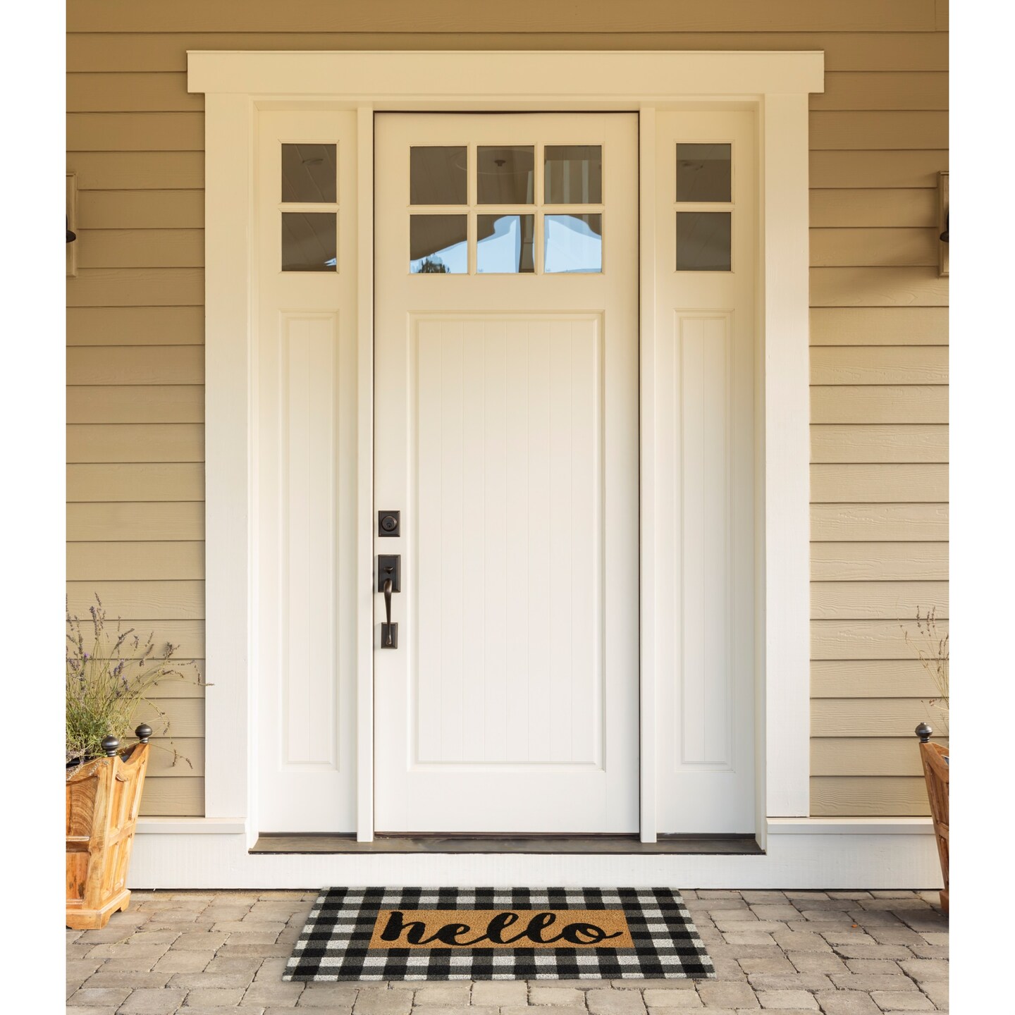 DII Checkers Hello Doormat