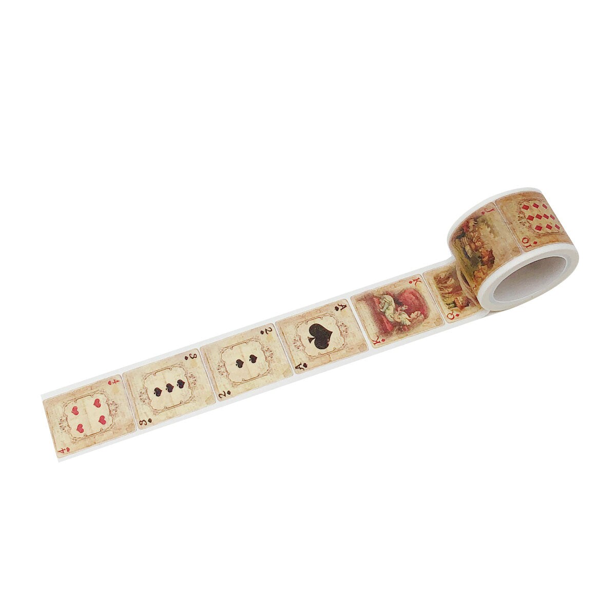 Wrapables Decorative Festive Wide Washi Masking Tape, 25mm x 5m, Alice in Wonderland Cards