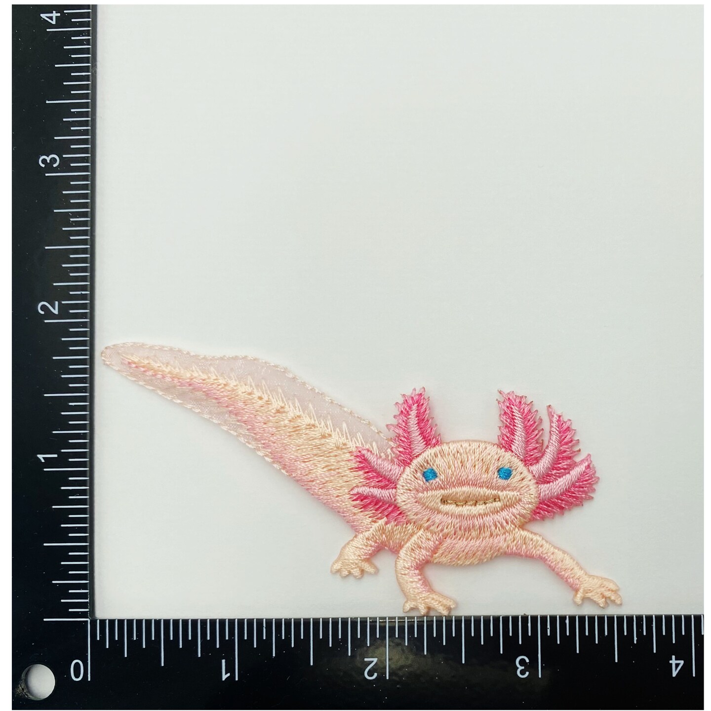 Axolotl Salamander, Realistic Pets, Animals, Embroidered, Iron on Patch
