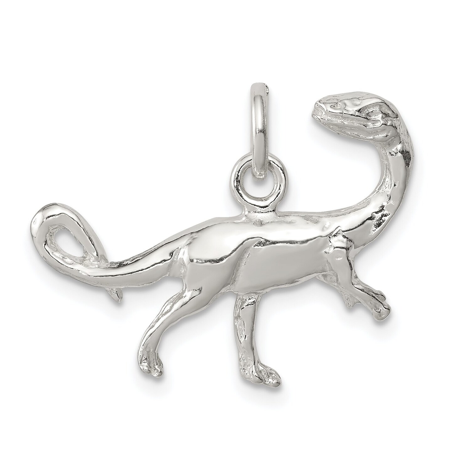Sterling Silver Raptor Charm Pendant Dinosaur Jewelry 20mm x 24mm