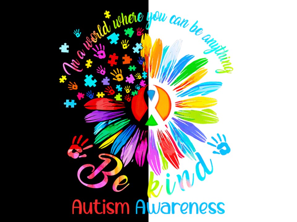 #208 DTF Print- Autism Awareness - Half Tone (FOR BLACK SHIRTS ONLY)