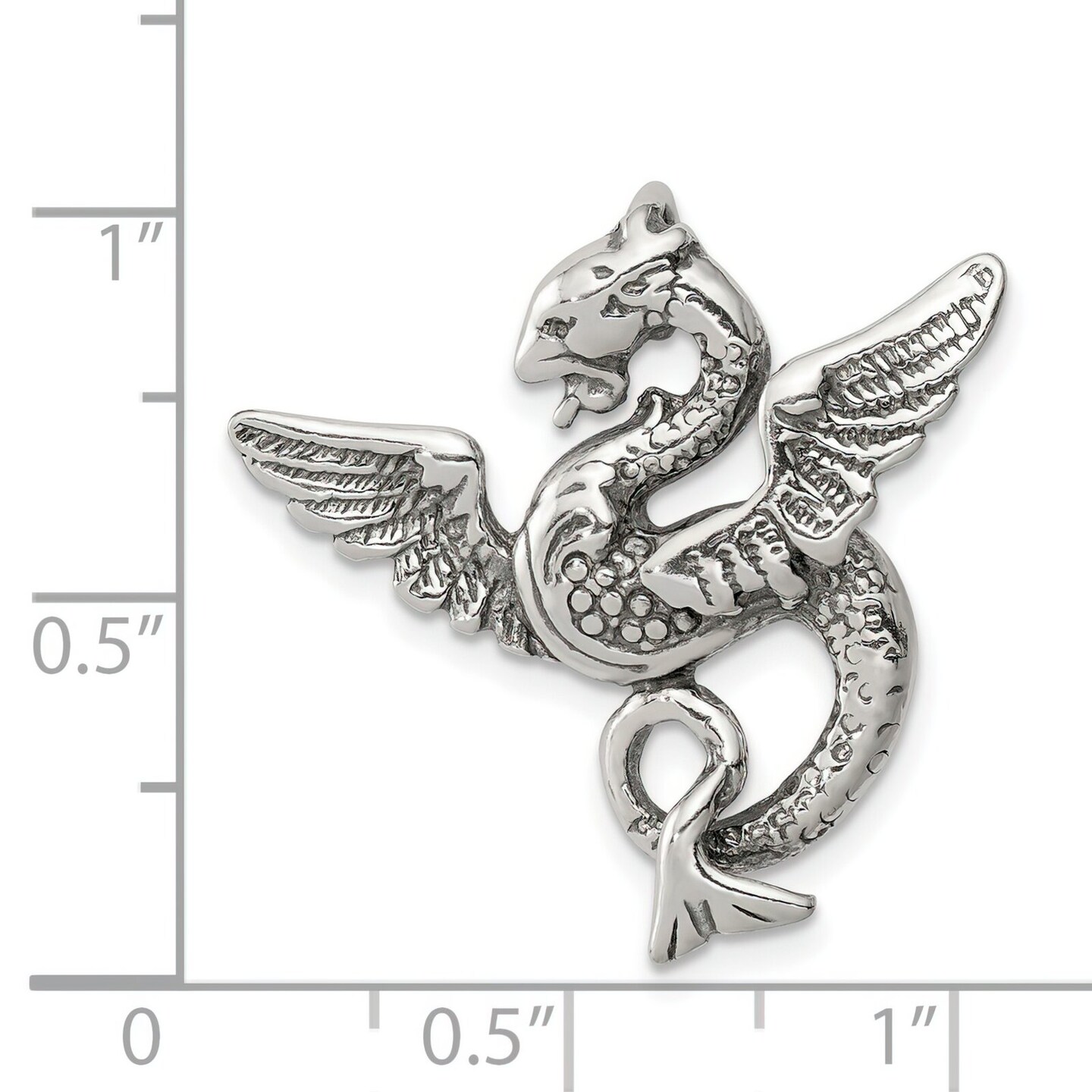 Sterling Silver Dragon Charm Jewerly 28mm x 26mm