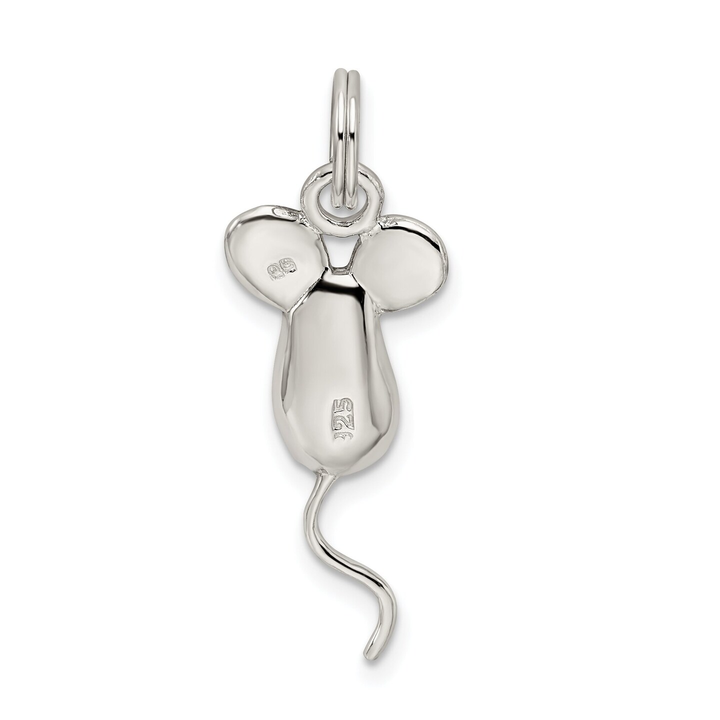 Sterling Silver Mouse Charm Pendant Animal Jewelry 25mm x 11mm