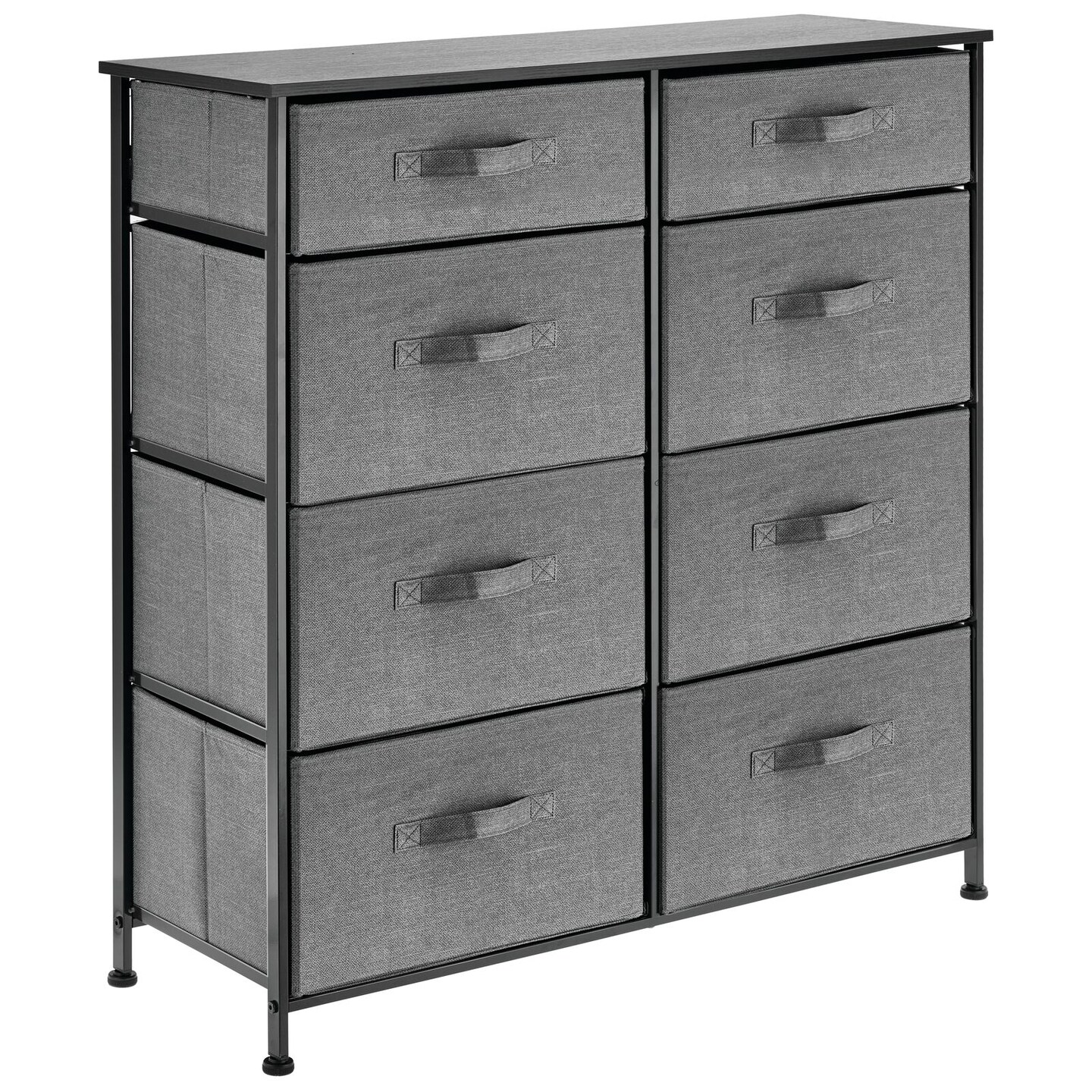 mDesign Tall Storage Dresser Furniture with 8 Slim Fabric Drawers
