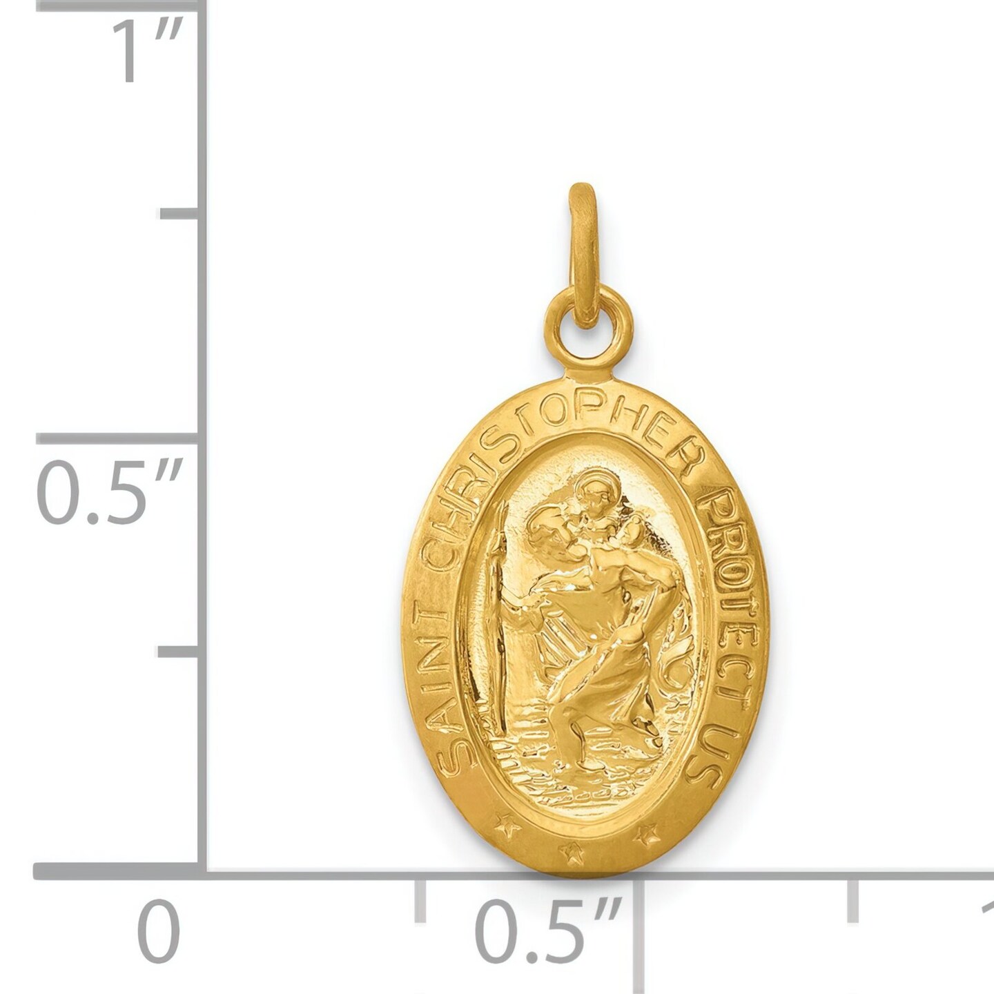 Sterling Silver Gold Plated Saint Christopher Medal