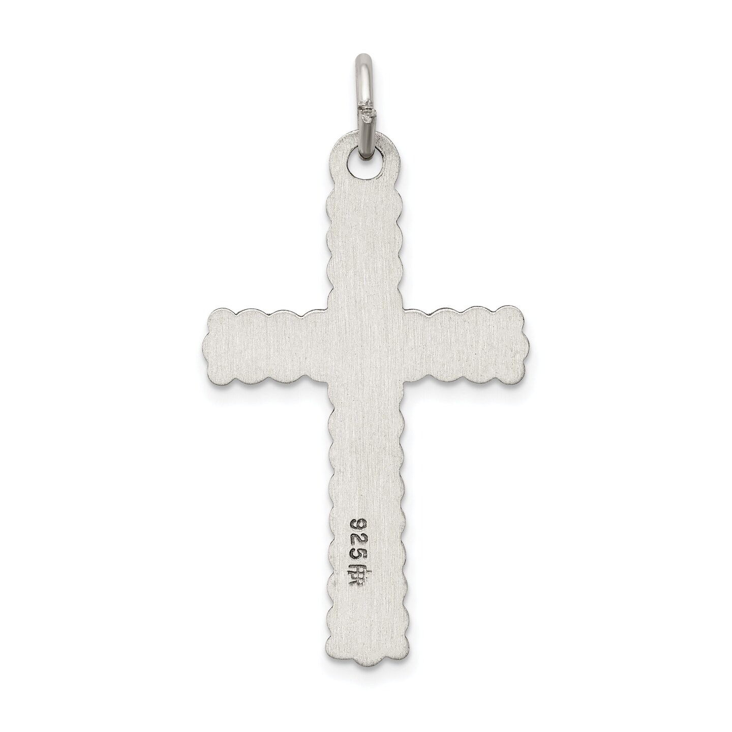 Sterling Silver INRI Crucifix Charm Jewelry Pendant 31mm x 17mm