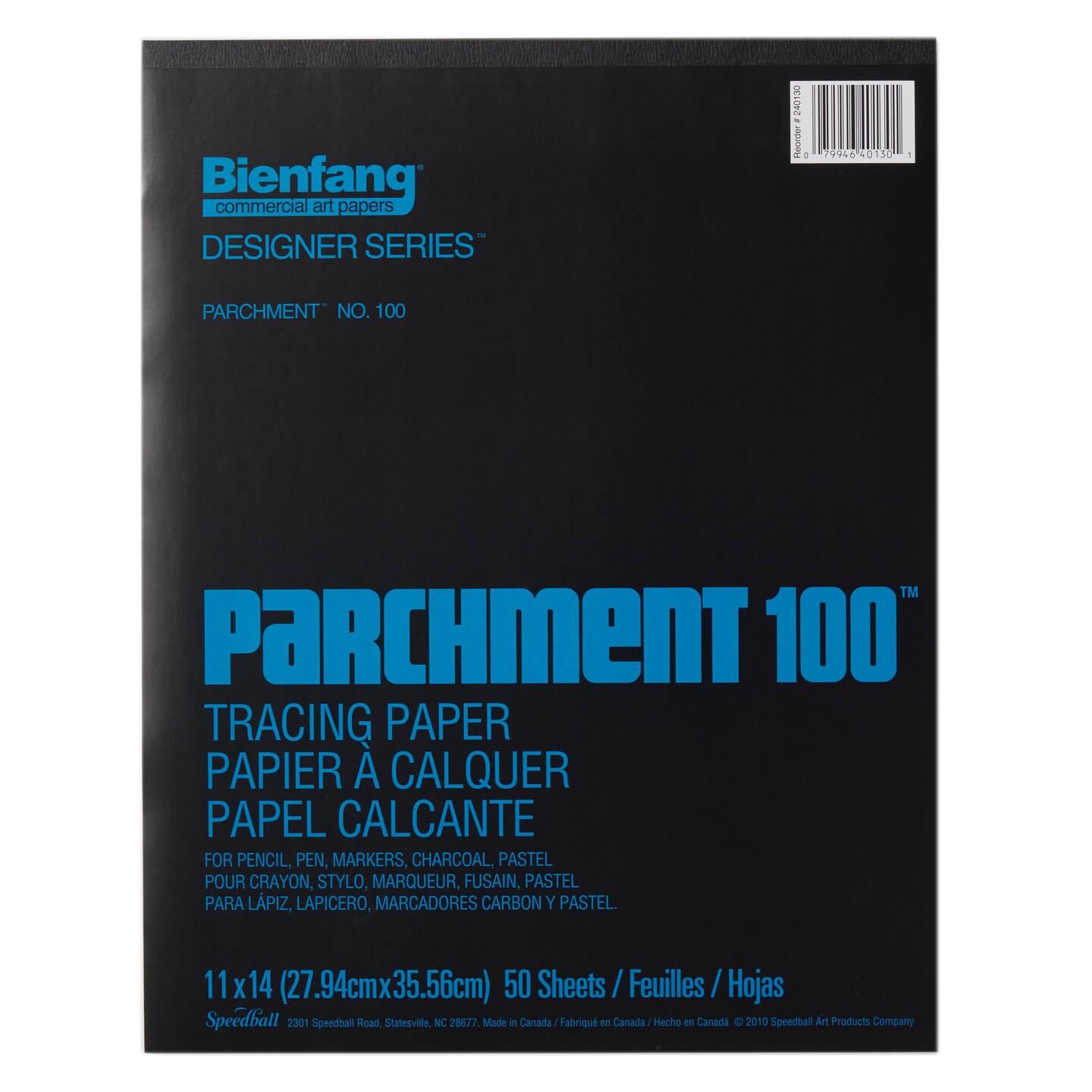 Bienfang Parchment 100 Tracing Paper Pad, 50 Sheets,, 11&#x22; X 14&#x22;