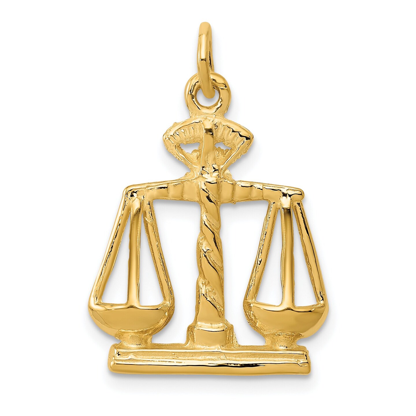 14K Yellow Gold Scales Of Justice Charm Law Jewelry 25mm x 17mm