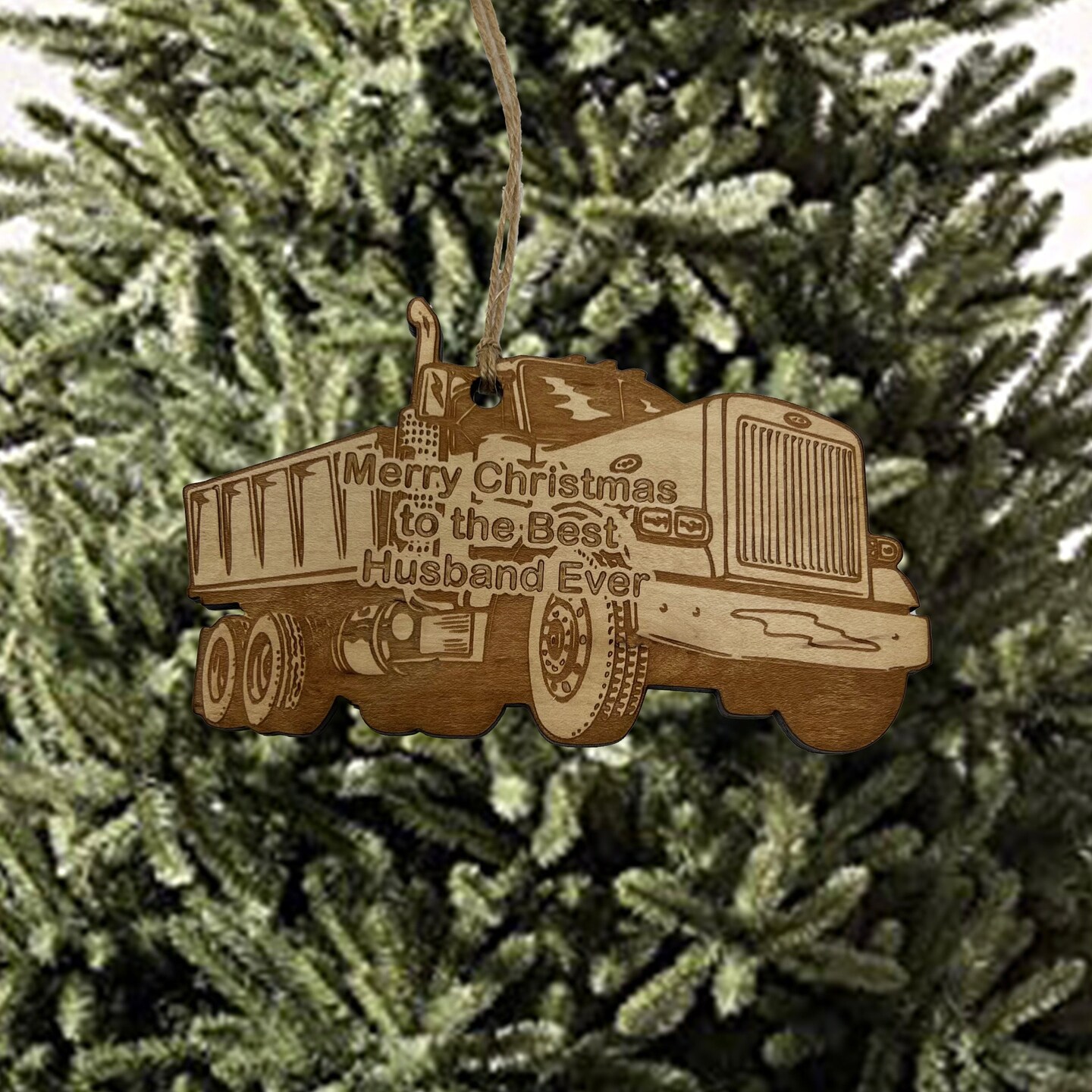 Merry Christmas to the best Husband Ever Dump Truck - Ornament