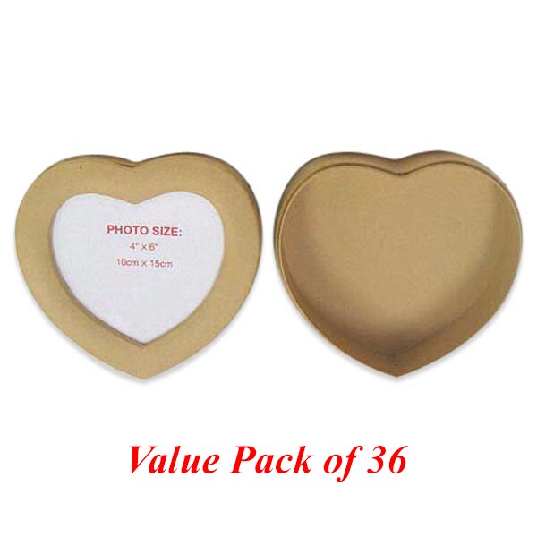 Value Pack of 36 Heart Photo Box - Large