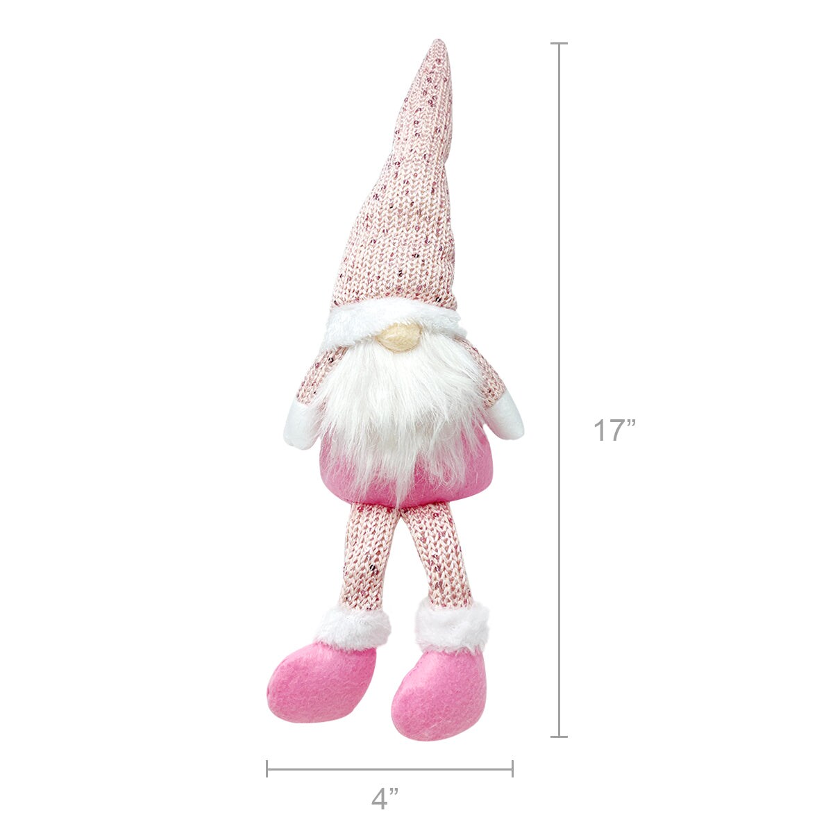 Wrapables Pink &#x26; White Sitting Gnome Dolls for Tabletop and Holiday Decorations (Set of 2)