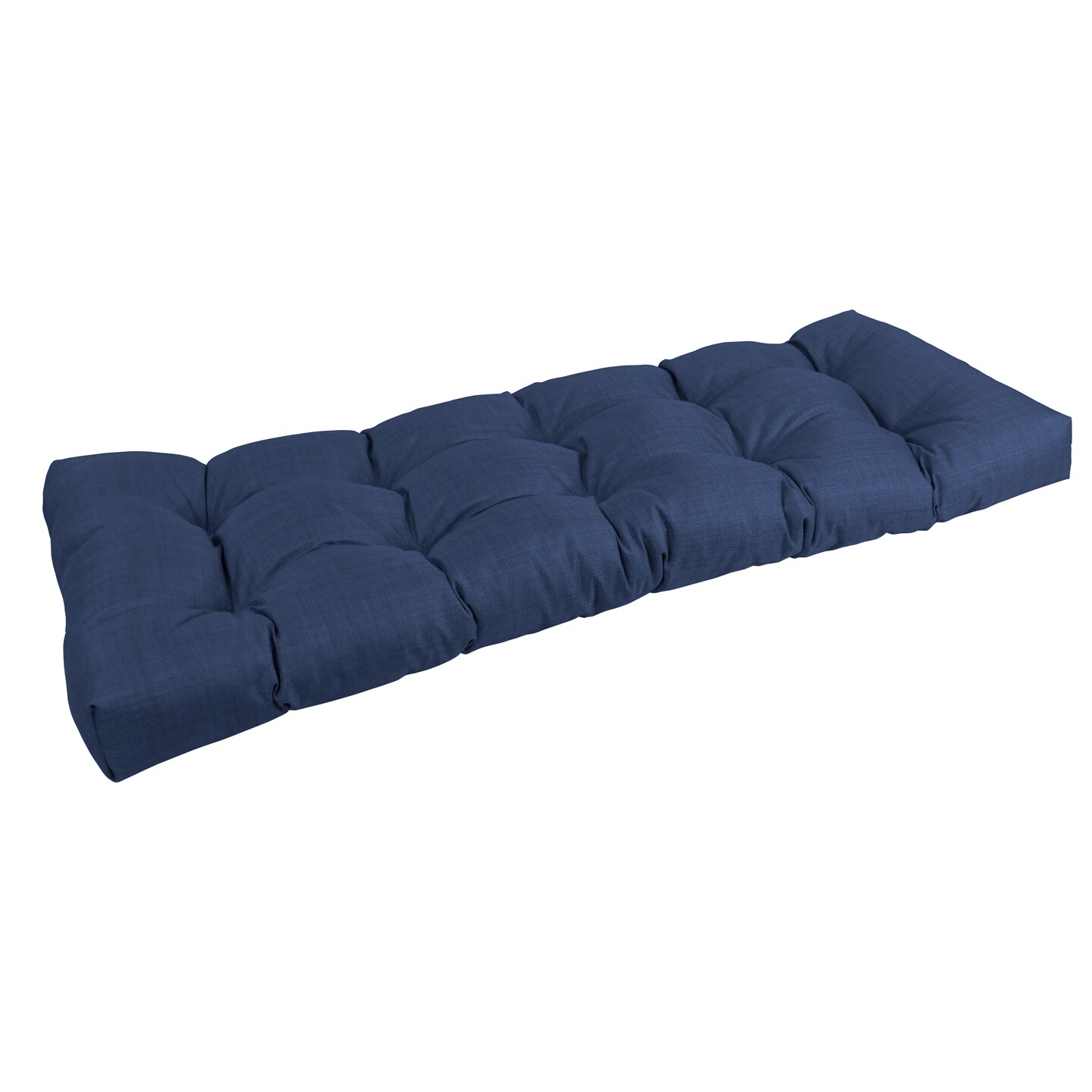 46-inch by 19-inch Tufted Solid Outdoor Spun Polyester Loveseat Cushion Blue-Color