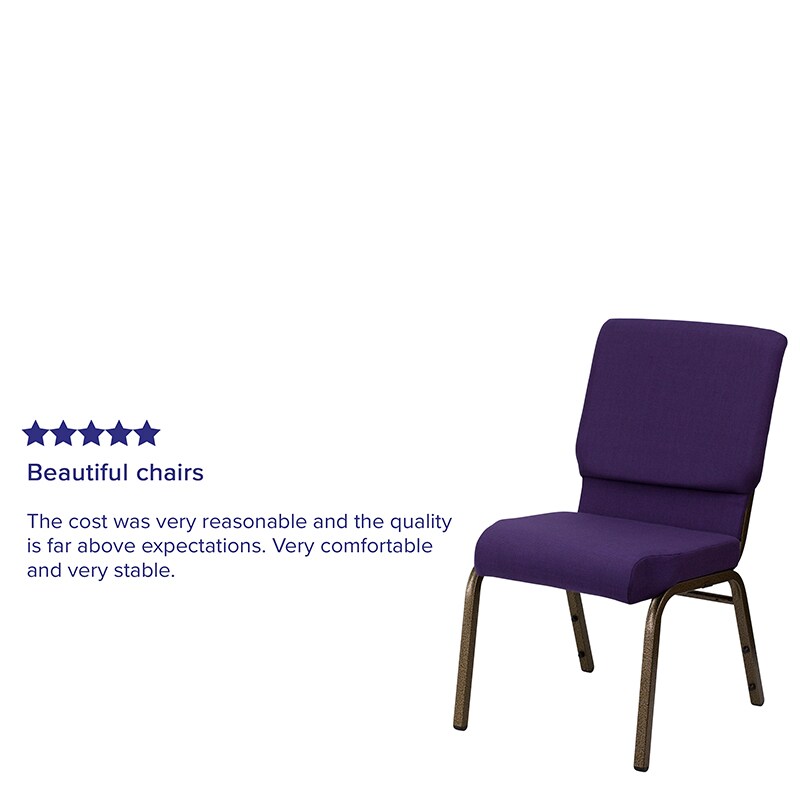 Flash Furniture Purple Fabric Church Chair