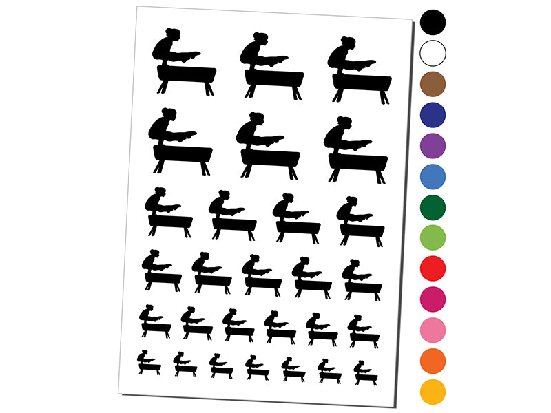 Gymnastics Gymnast Vault Solid Temporary Tattoo Water Resistant Fake Body Art Set Collection