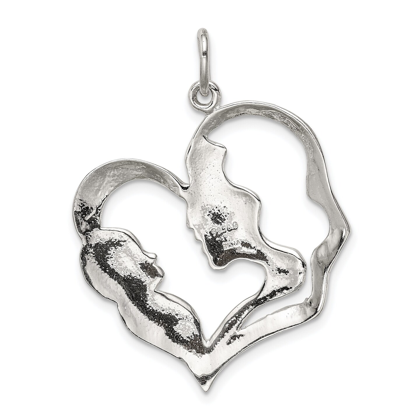 Sterling Silver Mother &#x26; Baby Charm Pendant Jewelry 32mm x 27mm