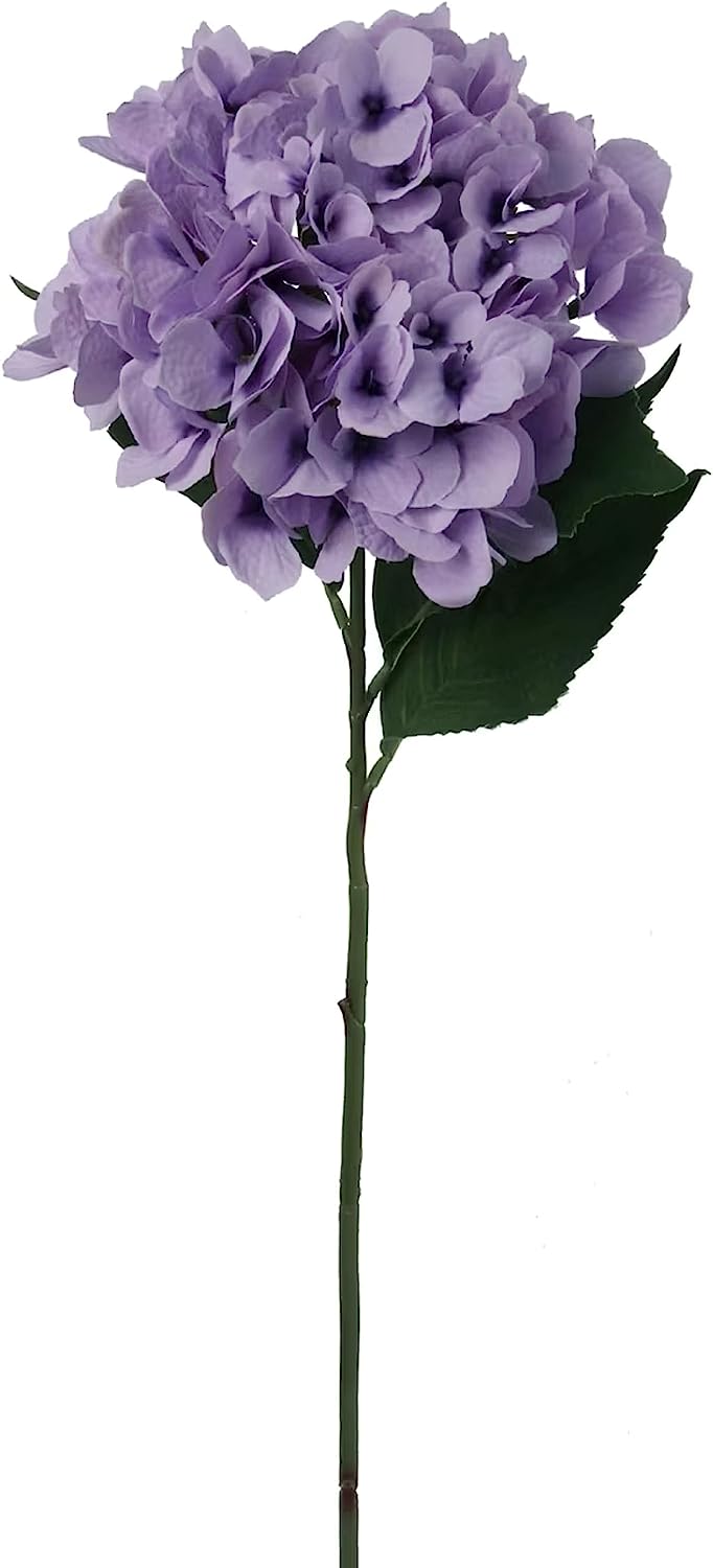 33&#x22; Purple Artificial Hydrangea Stems - 12-Pack, Silk Flowers, Home D&#xE9;cor - Ideal for Vases, Floral Arrangements - Elegant Year-Round Use, Floral Home by Artificial Flowers