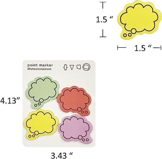 Wrapables Colorful Thinking Bubble Sticky Notes (Set of 2)