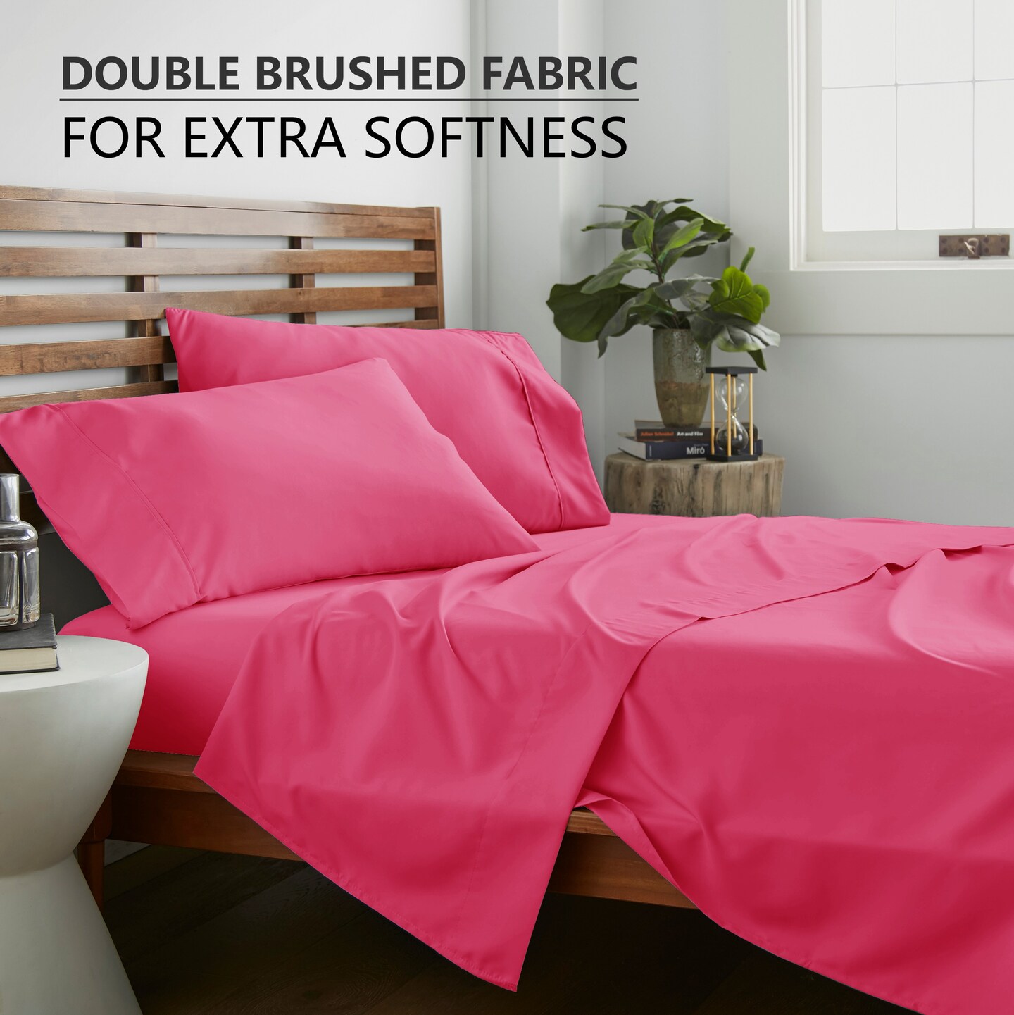 American Home Collection Ultra Soft 4 Piece Microfiber Bedding Sheets and Pillowcase Set Lightweight and Wrinkle Free