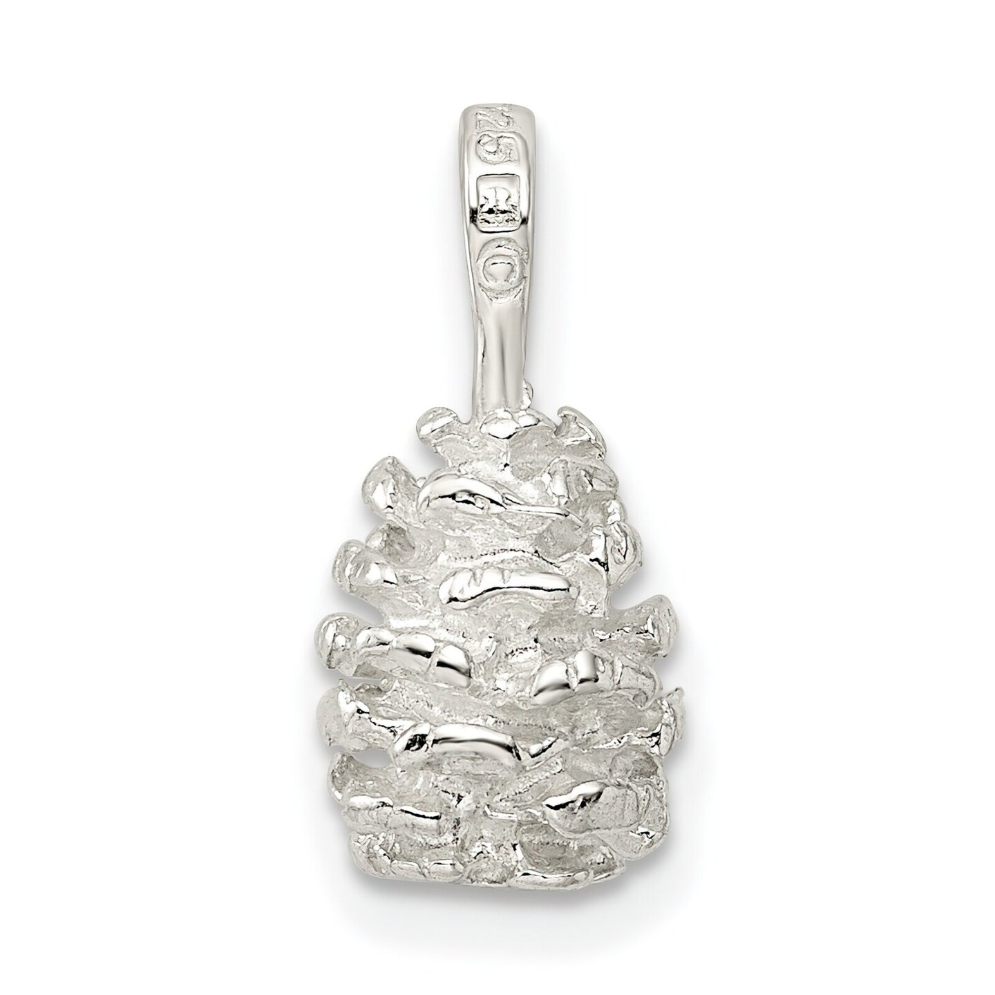 Sterling Silver Pinecone Charm Pendant Jewelry Tree 17mm x 8mm