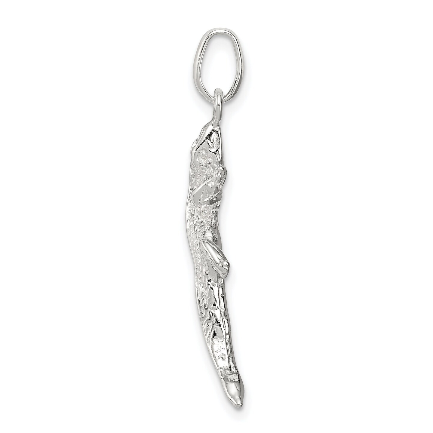 Sterling Silver Lizard Charm Pendant Animal Jewelry 28mm x 11mm