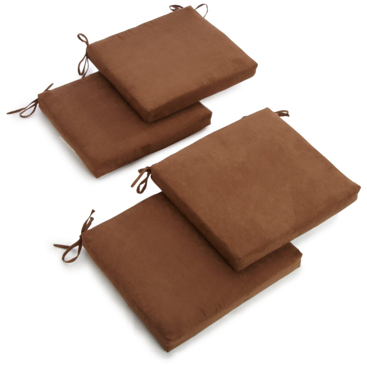 20-inch by 19-inch Polyester Chair Cushion (Set of Four) - Chocolate