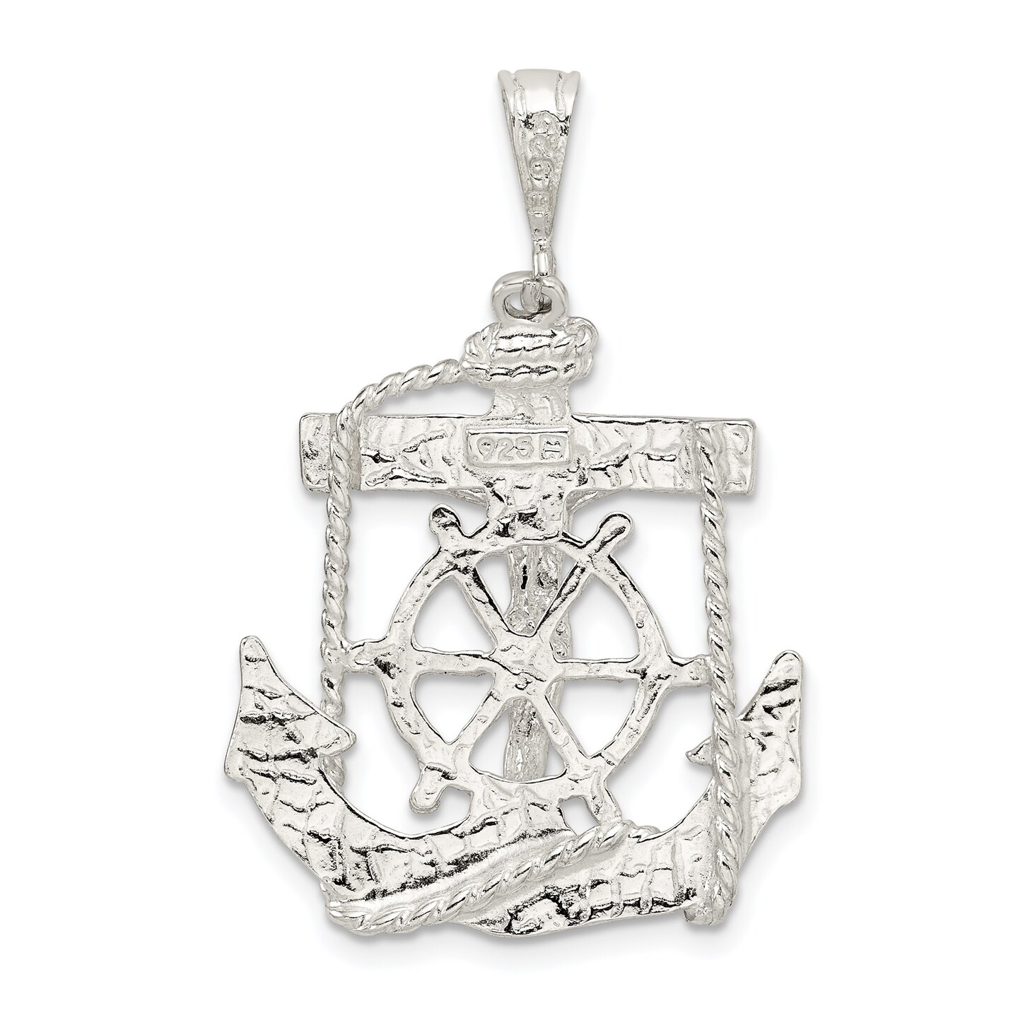 Sterling Silver Mariners Cross Pendant Charm Jewelry 38mm x 24mm