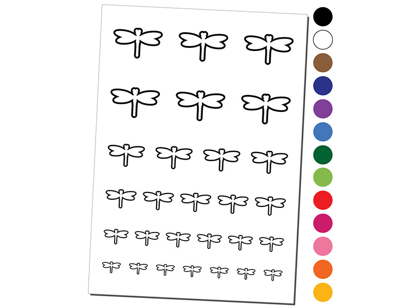 Dragonfly Outline Temporary Tattoo Water Resistant Fake Body Art Set Collection