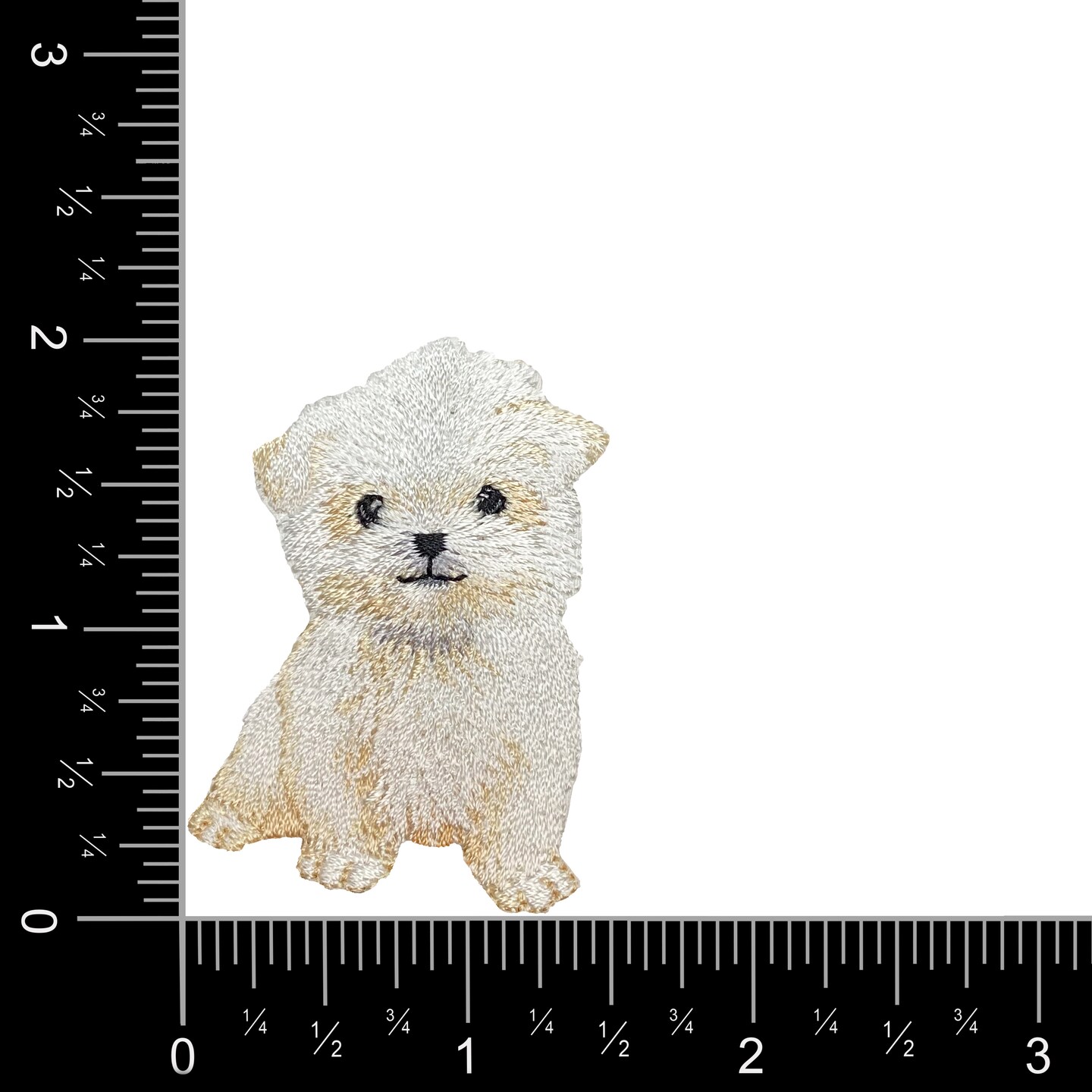 Maltese Puppy Dog, Realistic Pets, Embroidered, Iron on Patch
