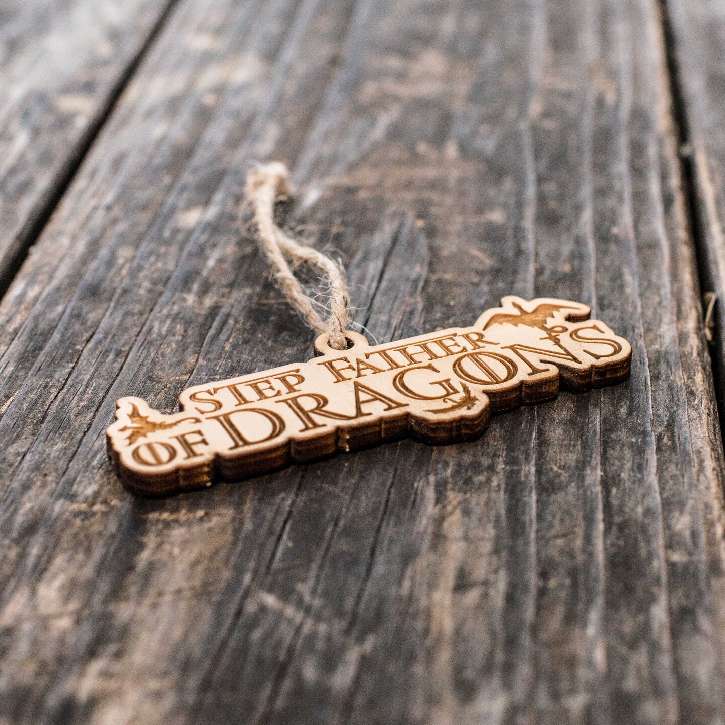 Ornament - Step Father of Dragons - Raw Wood 2x4in Ornament - Step Father of Dragons - Raw Wood 2x4in