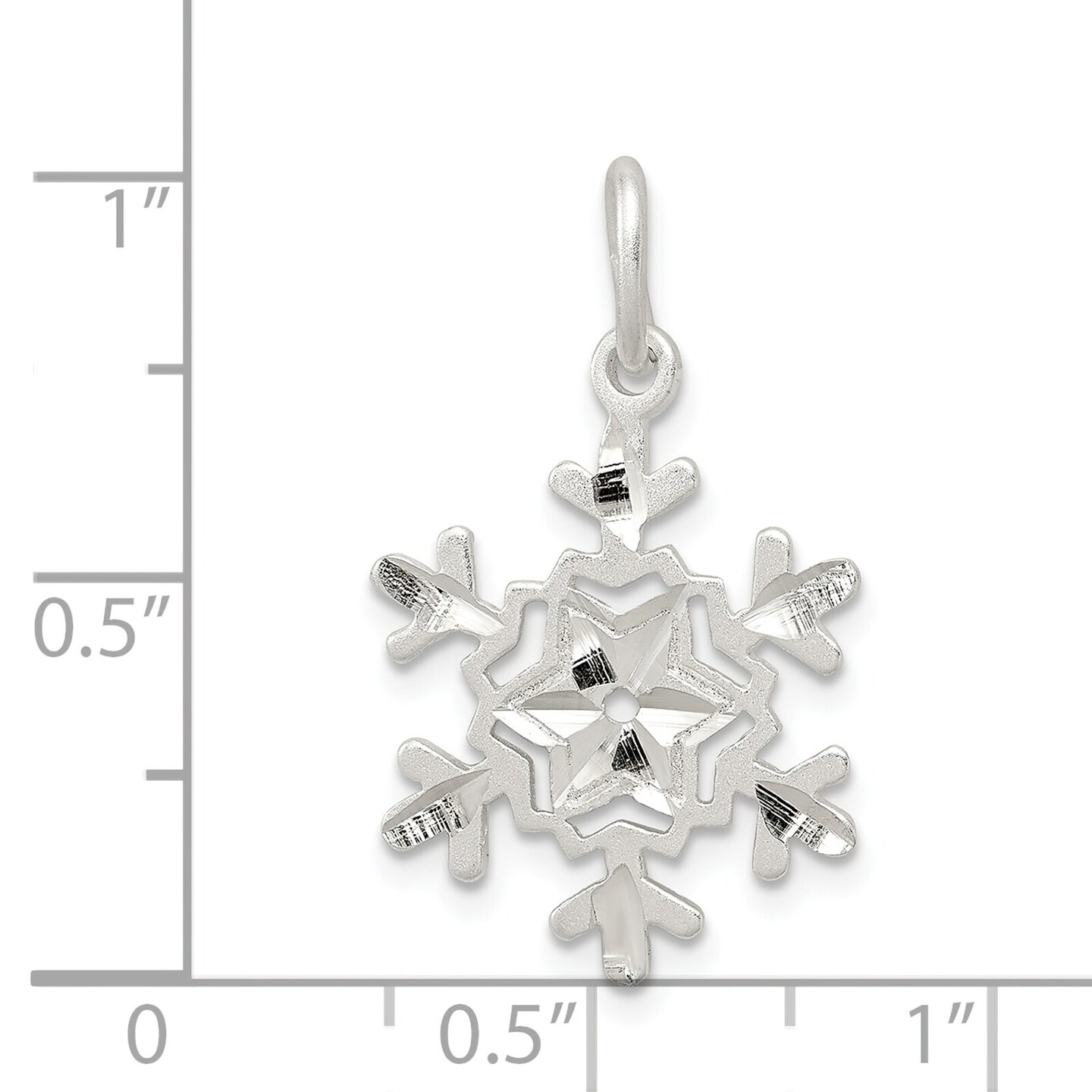 Sterling Silver Snowflake Charm Christmas FindingKing Jewerly 26mm x 16mm