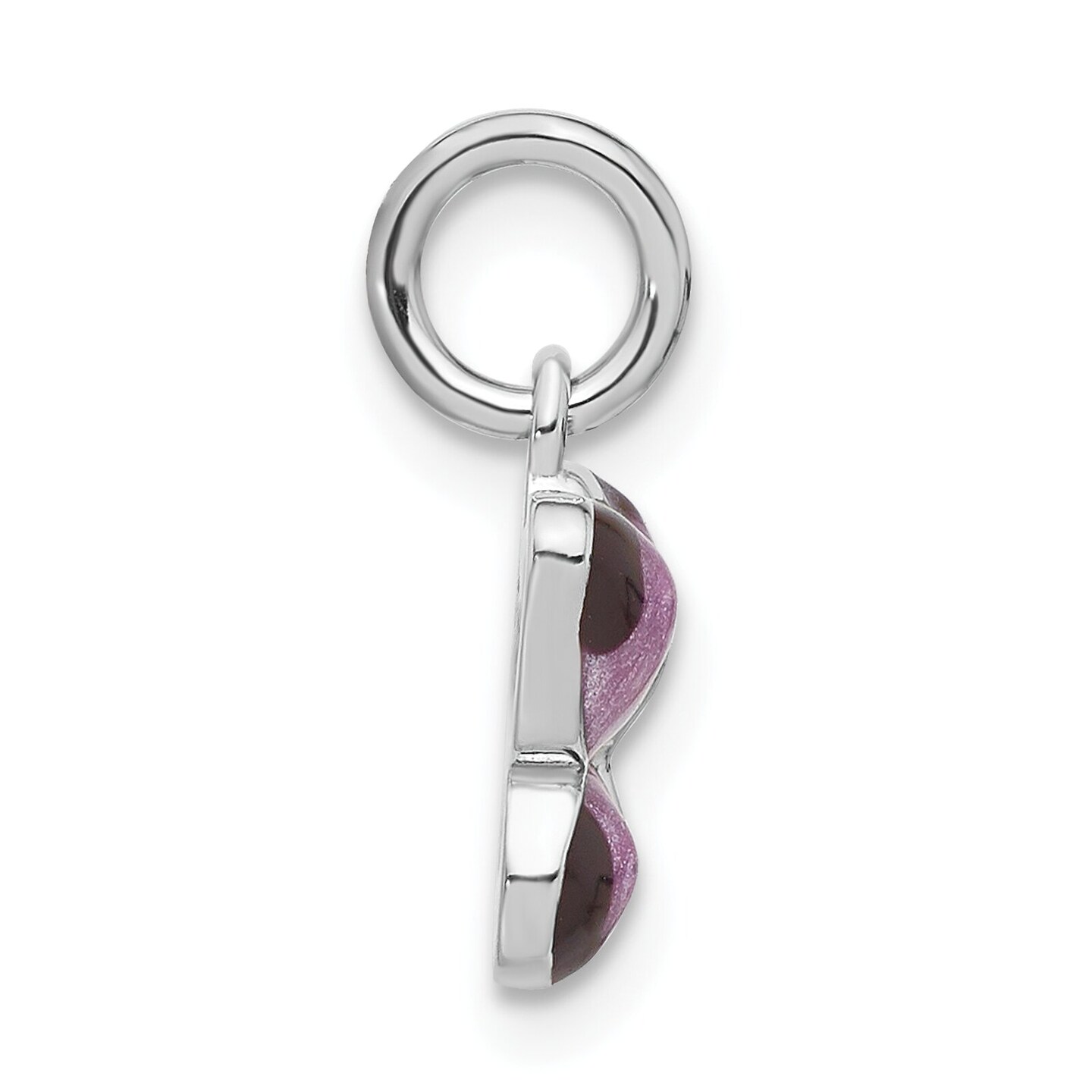 Sterling Silver Enameled Purple Butterfly Charm Jewelry 21mm x 16mm